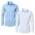 thumbnail image 1 of Mens Long Sleeve Slim-Fit Design Dress Shirts (2-Pack), 1 of 4