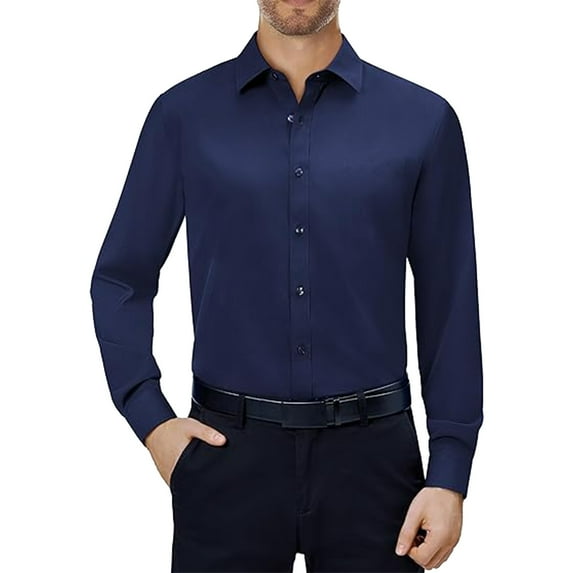 Mens Long Sleeve Slim-Fit Design Dress Shirts