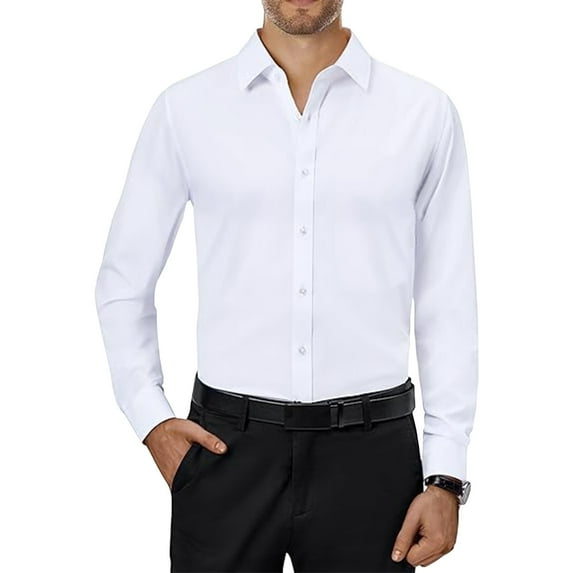 Mens Long Sleeve Slim-Fit Design Dress Shirts