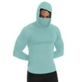 thumbnail image 1 of Mens Long Sleeve Sun Shirts UV Protection Raglan Hoodies with Face Mask Long Sleeve Casual Tops XL, 1 of 7