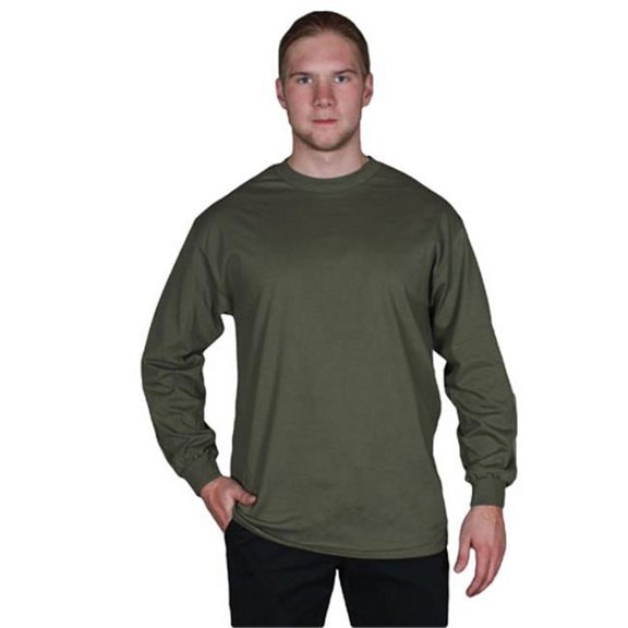 Mens Long Sleeve T-Shirt - Olive Drab, 2 Extra Large