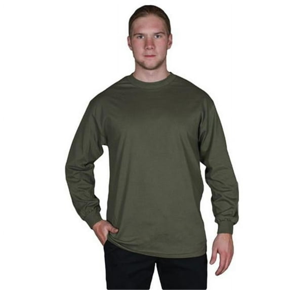 Mens Long Sleeve T-Shirt - Olive Drab, 3 Extra Large