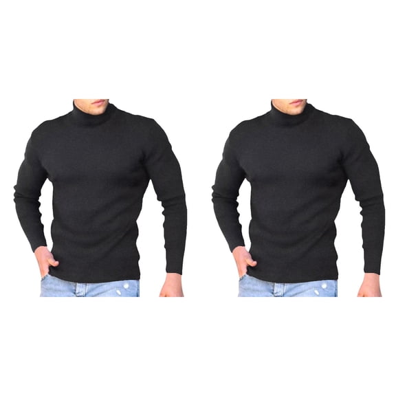 Mens Long Sleeve T Shirts 2 Pack Long Sleeve Turtle Neck Mens Pullover Thermal Thick Warm Tops Slimt Fit Workout Mens Funny T Shirts Dark Gray XL