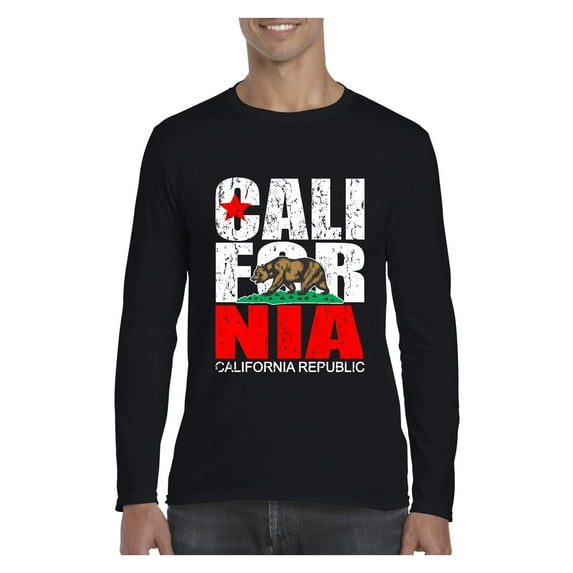 Mens Long Sleeve T-Shirts - California Cali