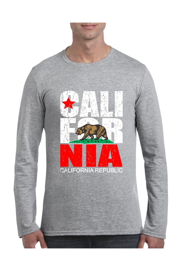 Mens Long Sleeve T-Shirts - California Cali