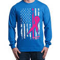 thumbnail image 1 of Mens Long Sleeve T-Shirts - Cancer Ribbon American Flag, 1 of 4