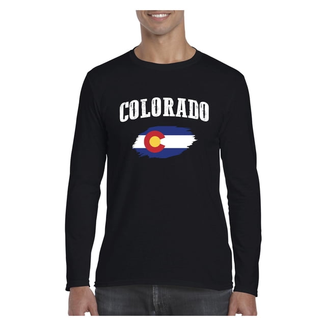 Mens Long Sleeve T-Shirts - Colorado Flag