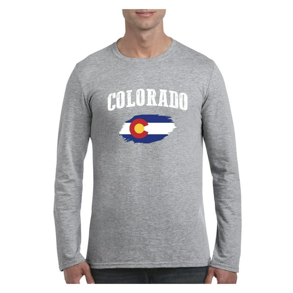 Mens Long Sleeve T-Shirts - Colorado Flag