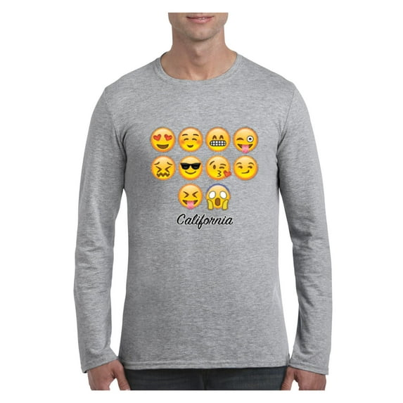 Mens Long Sleeve T-Shirts - Emoji Entourage