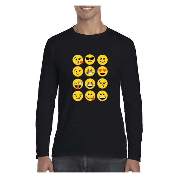 Mens Long Sleeve T-Shirts - Emoji Group