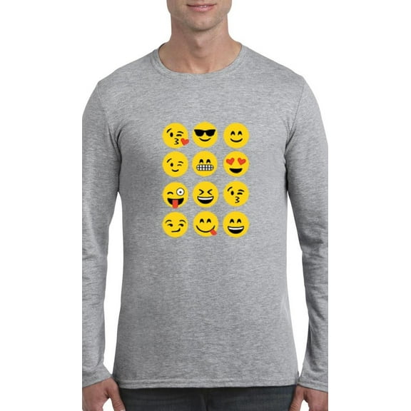 Mens Long Sleeve T-Shirts - Emoji Group