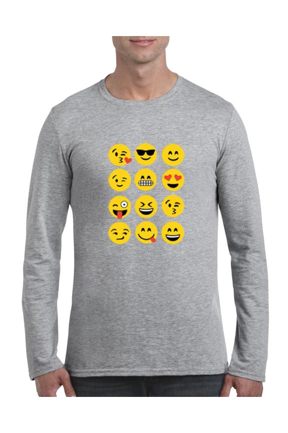 Mens Long Sleeve T-Shirts - Emoji Group