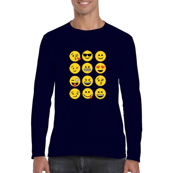 Mens Long Sleeve T-Shirts - Emoji Group