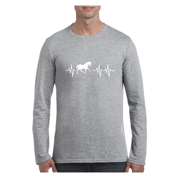 Mens Long Sleeve T-Shirts - Horse Riding Gift Horses