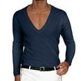 thumbnail image 1 of BJUTIR Mens Long Sleeve T Shirts Long Sleeves V Neck Solid Pullover Casual T Shirt Blouse, 1 of 5