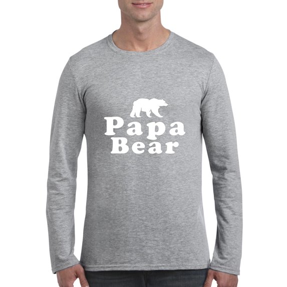 Mens Long Sleeve T-Shirts - Papa Bear