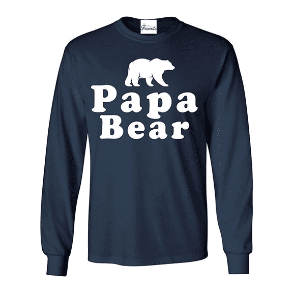 Mens Long Sleeve T-Shirts - Papa Bear