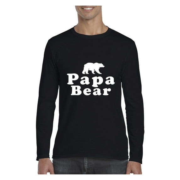 Mens Long Sleeve T-Shirts - Papa Bear