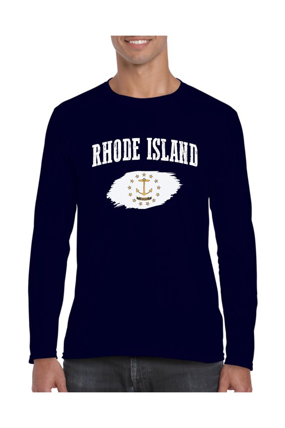 Mens Long Sleeve T-Shirts - Rhode Island