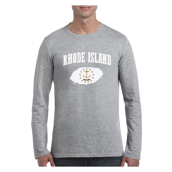 Mens Long Sleeve T-Shirts - Rhode Island