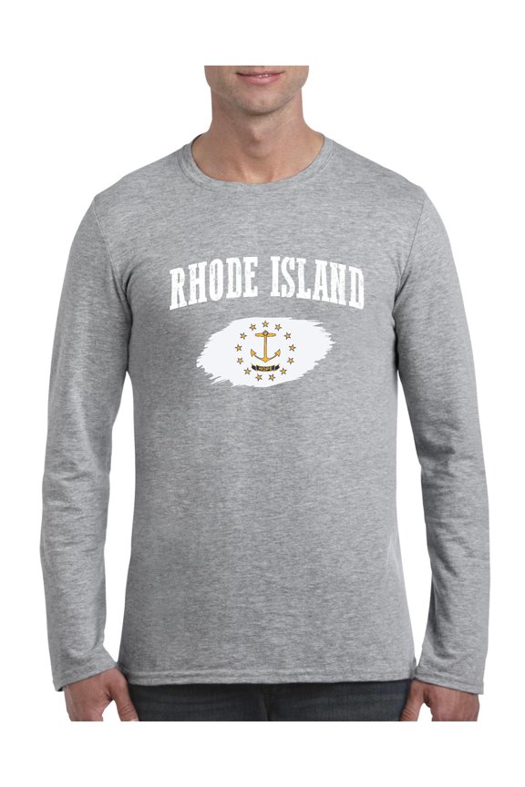 Mens Long Sleeve T-Shirts - Rhode Island