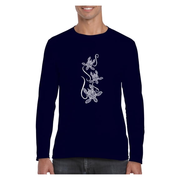 Mens Long Sleeve T-Shirts - Sea Turtles Hawaii
