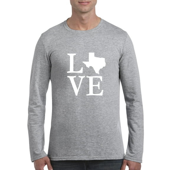 Mens Long Sleeve T-Shirts - Texas Flag