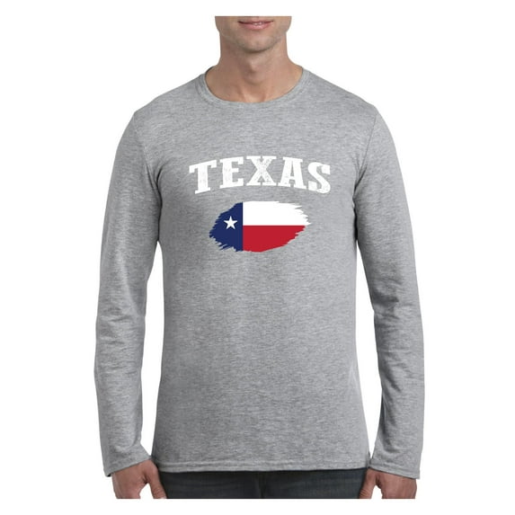 Mens Long Sleeve T-Shirts - Texas Flag