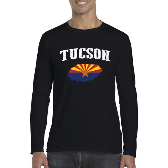 Mens Long Sleeve T-Shirts - Tucson Arizona Flag