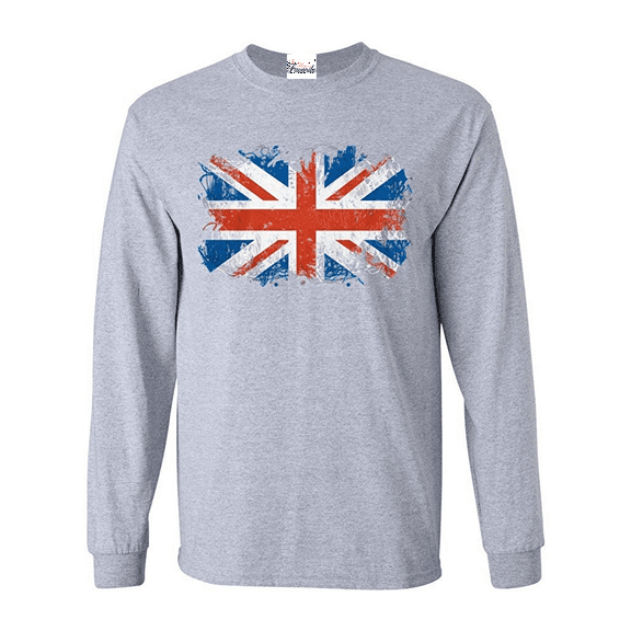 Mens Long Sleeve T-Shirts - Union Jack British Flag