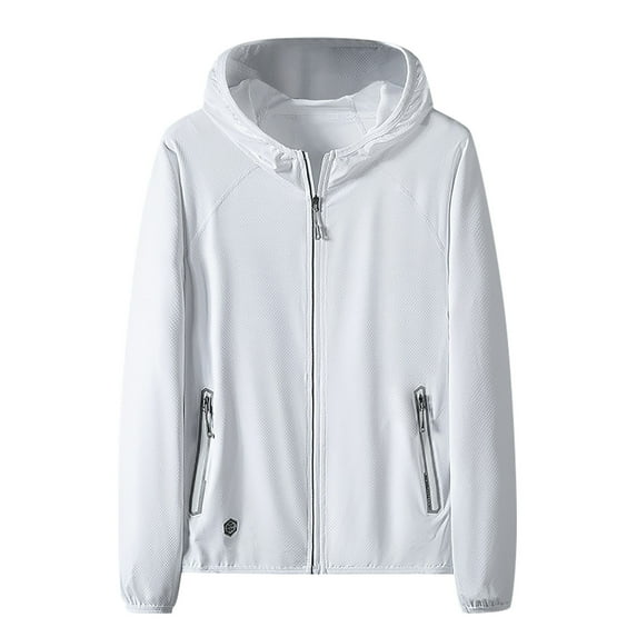 Mens Long Sleeve Tee Shirts Black Clearance Hooded Shirts Sweatshirts Summer Solid Color Sunscreen Jacket With Hooded Jacket