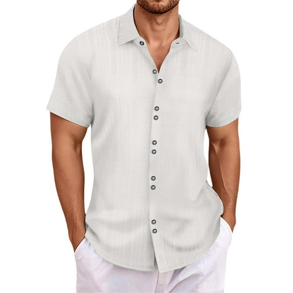Mens Long Sleeve Tee Shirts,Button Down Shirt Spring Summer everyday wear Breathable Casual Shirt for Daily Wear,Mens White Dress Shirt,M,White