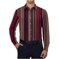 thumbnail image 1 of Mens Long Sleeve Tee Shirts Casual Clearance Shirts Slim Striped Print Long Sleeve Shirt, 1 of 5