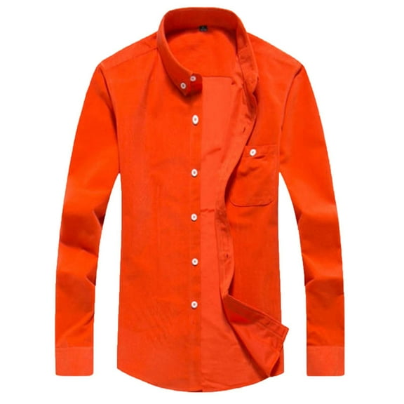 Mens Long Sleeve Tee Shirts,Corduroy Shirt Solid Color Casual Top Long Sleeve Button Down Comfortable Wear,Sleeveless Shirts for Men,5XL,Red