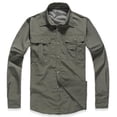 thumbnail image 1 of Mens Long Sleeve Tee Shirts,Outdoor Shirt Long Sleeve Shirt Performance Wicking everyday wear Lightweight UPF Outdoor Shirt for Camping Hiking,Western Shirts for Men,M,Army Green, 1 of 2