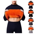 thumbnail image 1 of Mens Long Sleeve Thermal Shirts Winter Warm Soft Fleece Lined Long Sleeve Thick Pullover Tops Crewneck Underwear Navy M, 1 of 5
