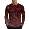 thumbnail image 1 of Mens Long Sleeve Tops T-Shirts Slim Fit Crew Neck Workout Casual Base Tees Stretch Soft Muscle Tshirts (XL, Wine 01), 1 of 5