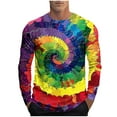 thumbnail image 1 of Mens Long Sleeve Tshirts Classic Fit Tie-dye Gradient Color Fall Spring Casual Tee Shirt Crew Neck Base Layer Tops (XL, Tie-dye G), 1 of 5