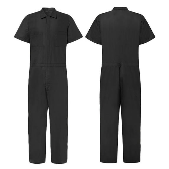 Mens Long Sleeve Zip Up Twill Coverall, Stain and Wrinkle Resistant Thin Breathable Suit