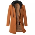 thumbnail image 1 of Mens Long Trench Coat Slim Fit Notched Collar Long Jacket Overcoat Cotton Blend Peacoat Outdoor Wear Clothing, Gold, Size XXXL, 1 of 3