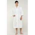 thumbnail image 1 of Mens Long Waffle Kimono Lightweight Turkish Cotton Robe, Hotel Spa Bathrobe for Man - Adult - Unisex - White - Small / Medium, 1 of 3