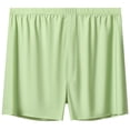 thumbnail image 1 of Mens Loose Boxer Shorts Silk Sleep Boxers Button Fly Green XL, 1 of 3