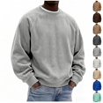 thumbnail image 1 of Mens Loose Crew Neck Pullover Long Sleeve Corduroy Casual Fashion Sweatshirt Daily Streetwear Men Everyday Outfits, 1 of 6