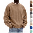 thumbnail image 1 of Mens Loose Crew Neck Pullover Long Sleeve Corduroy Casual Fashion Sweatshirt Daily Streetwear Men Everyday Outfits, 1 of 6