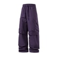 thumbnail image 1 of Mens Loose Fit Cargo Pants with Elastic Waistband Multiple Pockets Casual Straight Leg Trousers for Daily Wear, 1 of 4