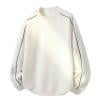 thumbnail image 1 of Mens Loose Fit Crewneck Athletic Sweatshirt Long Sleeves Lightweight Workout Pullover Solid Color Sport Shirts Top (M, White), 1 of 3