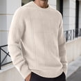 thumbnail image 1 of Mens Loose Fit Knit Sweater Long Sleeve Casual Pullover Sweater for Fall Winter Outdoor Daily Wear Warm Soft Knitwear with Classic Style, 1 of 3