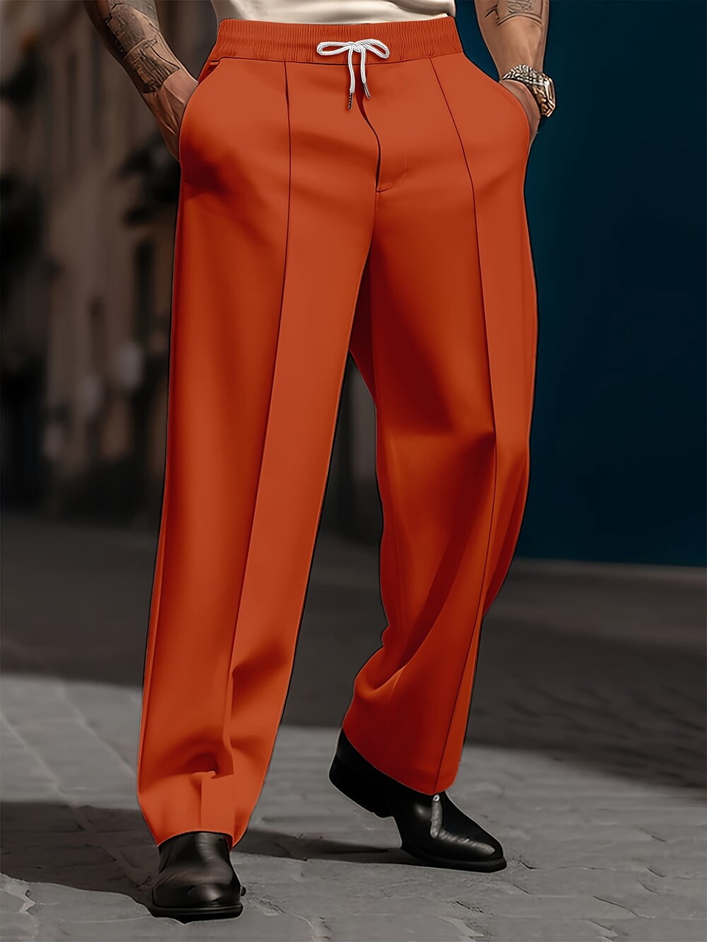 Mens Loose Fit Suit Dress Pants Casual Business Straight Leg Formal Pants Wrinkle Free Flat Front Work Trousers Orange XL - Walmart.com Mens Loose Fit Suit Dress Pants Casual Business Straight Leg Formal Pants Wrinkle Free Flat Front Work Trousers Orange XL - Walmart.com
