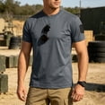 thumbnail image 1 of Mens Loose Fit Tactical T-Shirts Crew Neck Quick Dry Polyester Hook Loop Patch Breathable Short Sleeve Outdoor, Gray, 2XL, 1 of 6