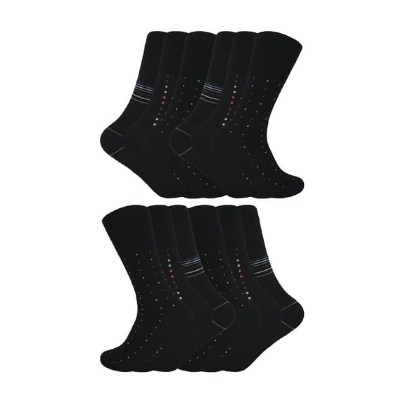 Mens Loose Fitting Top Bamboo Socks | 12 Pairs | Sock Snob | Diabetic Friendly Socks with Soft Top